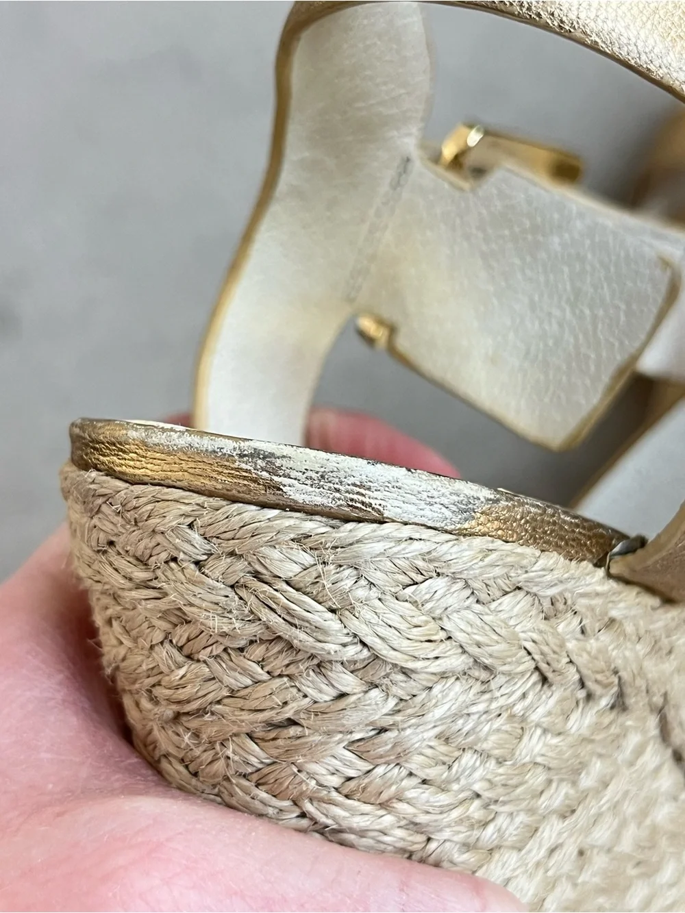 Michael Kors gold wedge sandals 8.5